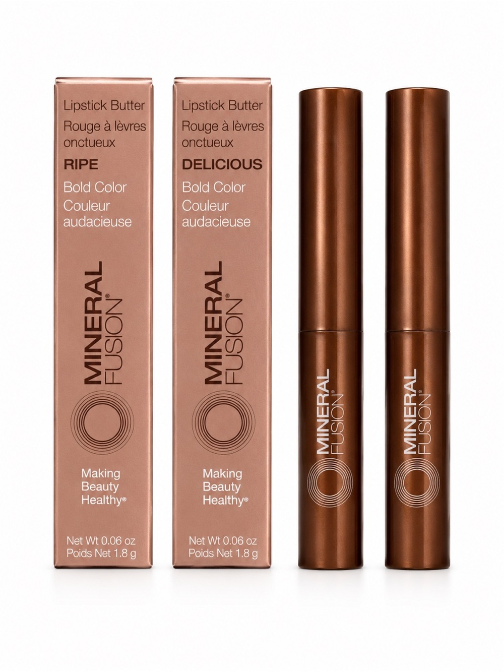 NEW lot of 2 Mineral Fusion Lipstick Butter In Ripe and Delicious